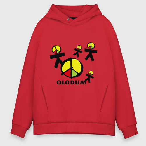 Мужское худи Oversize хлопок Olodum1, цвет красный