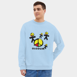 Мужской свитшот oversize без начеса хлопок Olodum peace little men - фото 2