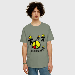 Мужская футболка хлопок Oversize Olodum peace little men - фото 2