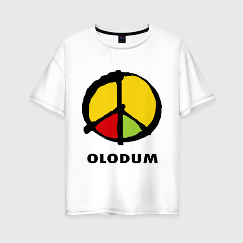 Женская футболка из хлопка оверсайз с принтом Olodum, вид спереди №1