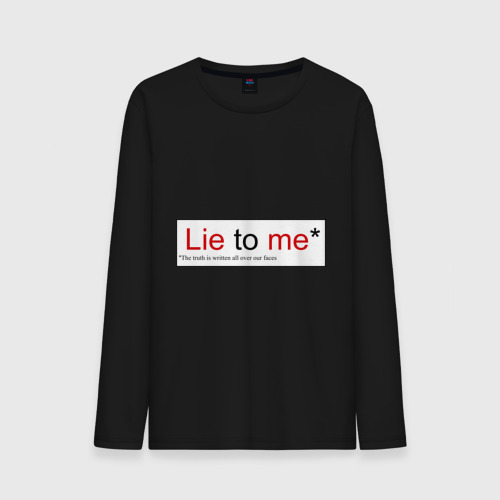 Мужской лонгслив хлопок Lie to me (Обмани меня), цвет черный