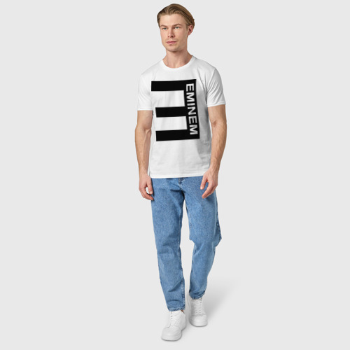 Мужская футболка хлопок Eminem2, цвет белый - фото 5