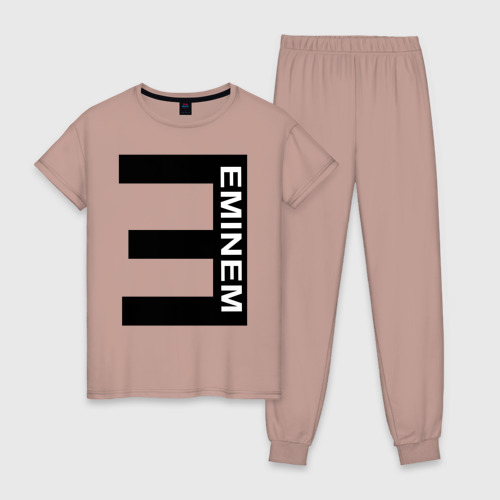 Женская пижама хлопок с принтом Eminem2, вид спереди #2