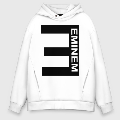 Мужское худи Oversize хлопок Eminem2, цвет белый