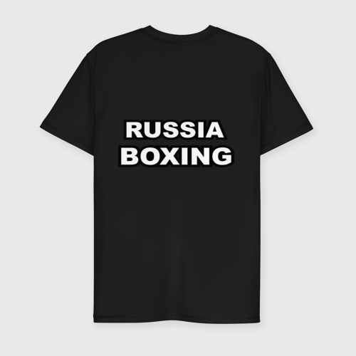 Мужская футболка хлопок Slim Russia boxing, цвет черный - фото 2