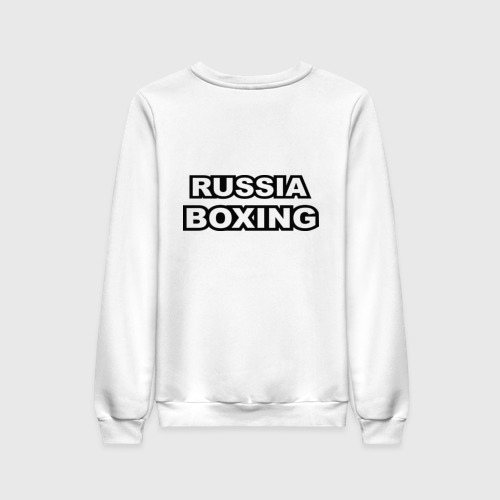 Женский свитшот хлопок Russia boxing, цвет белый - фото 2