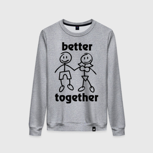 Женский свитшот хлопок Better together, цвет меланж