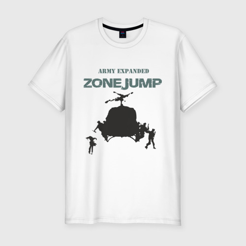 Мужская футболка хлопок Slim Zone jump, цвет белый