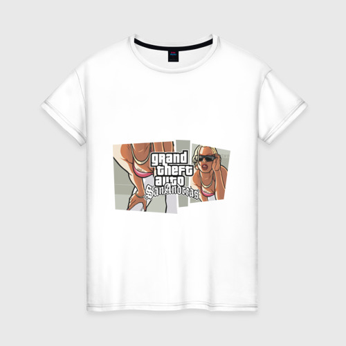 Женская футболка хлопок Grand Theft Auto San Andreas (2), цвет белый