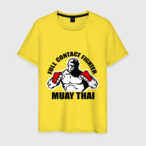 Мужская футболка хлопок Муай тай 2, цвет желтый