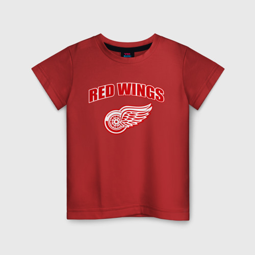Детская футболка хлопок Detroit Red Wings 2, цвет красный