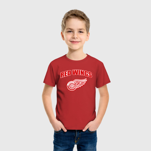 Детская футболка хлопок Detroit Red Wings 2, цвет красный - фото 3