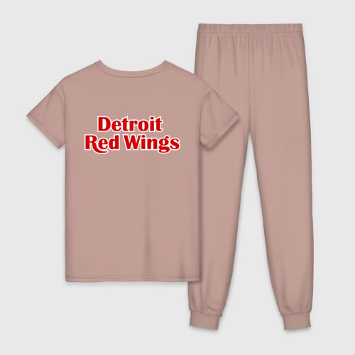 Женская пижама хлопок Detroit Red Wings 2, цвет пыльно-розовый - фото 2