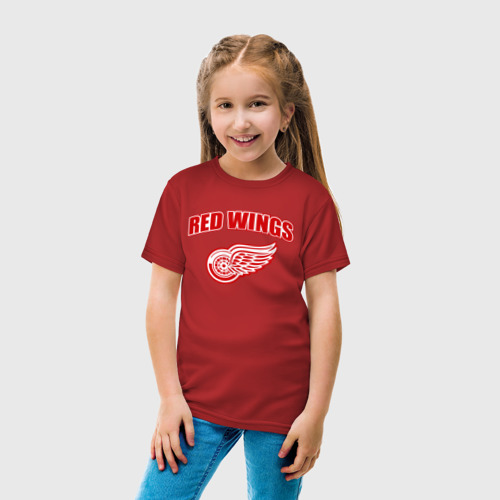 Детская футболка хлопок Detroit Red Wings 2, цвет красный - фото 5