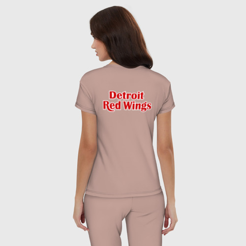 Женская пижама хлопок Detroit Red Wings 2, цвет пыльно-розовый - фото 4