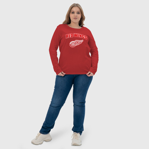Женский лонгслив хлопок Detroit Red Wings 2, цвет красный - фото 6