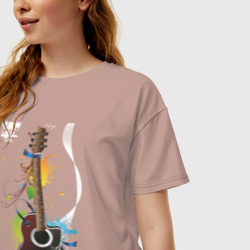 Женская футболка хлопок Oversize Гитара 2 - фото 2