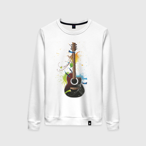 Женский свитшот хлопок Гитара 2, цвет белый