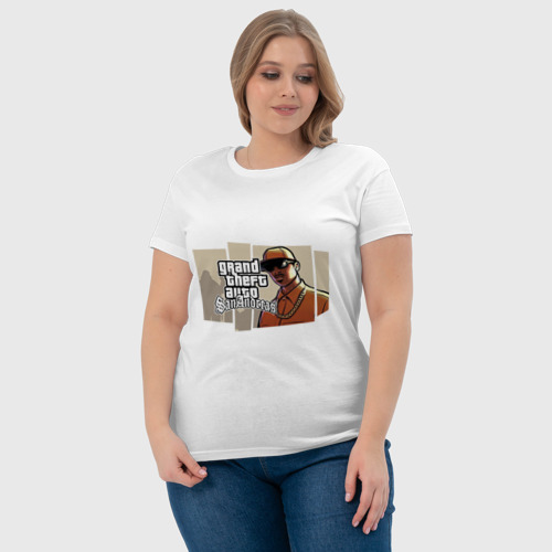 Женская футболка хлопок Grand Theft Auto San Andreas (6), цвет белый - фото 6