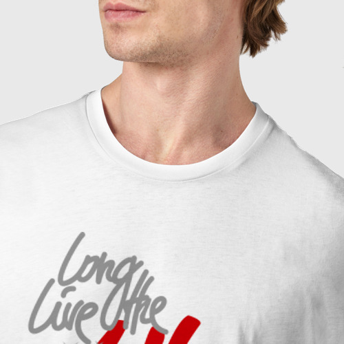 Мужская футболка хлопок Майкл Джексон - Long live the King, цвет белый - фото 6