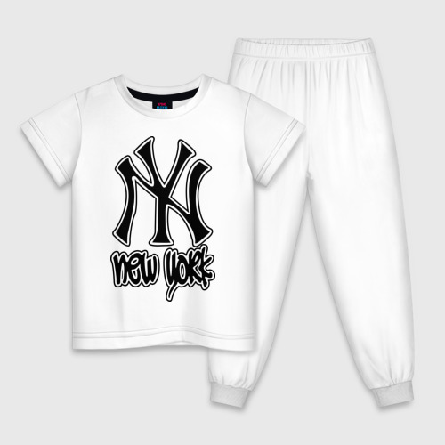 Детская пижама хлопок New York Нью Йорк, цвет белый