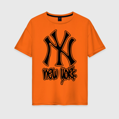 Женская футболка хлопок Oversize New York (Нью Йорк) Фото 01 Женская футболка хлопок Oversize New York (Нью Йорк) Фото 01