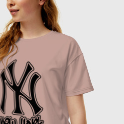Женская футболка хлопок Oversize New York Нью Йорк - фото 2