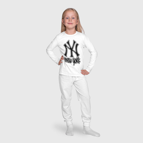Детская пижама с лонгсливом хлопок New York Нью Йорк, цвет белый - фото 7