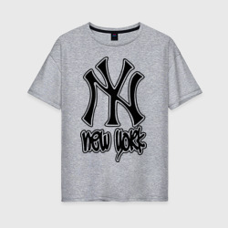 Женская футболка хлопок Oversize New York Нью Йорк