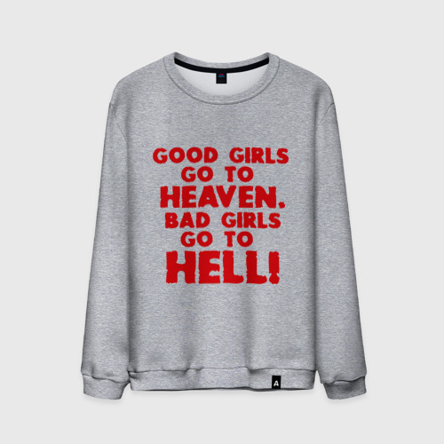 Мужской свитшот хлопок Good girls go to heaven., цвет меланж