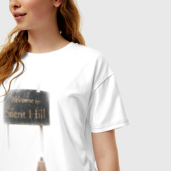 Женская футболка хлопок Oversize Сайлент Хилл - фото 2
