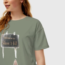 Женская футболка хлопок Oversize Сайлент Хилл - фото 2