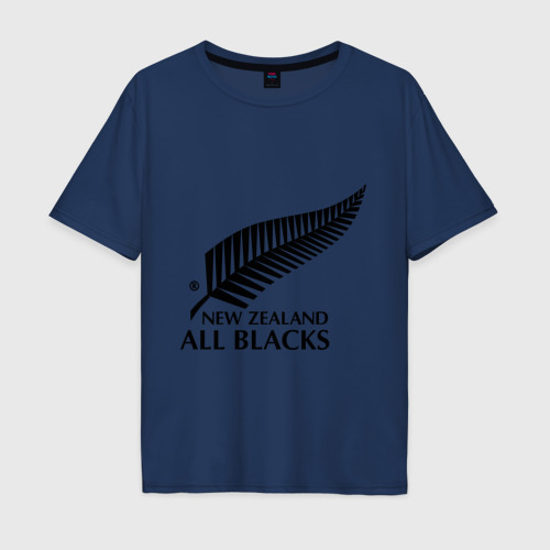 Мужская футболка хлопок Oversize All blacks, цвет темно-синий
