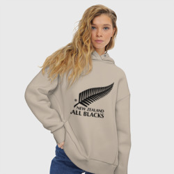Женское худи Oversize хлопок All blacks - фото 2