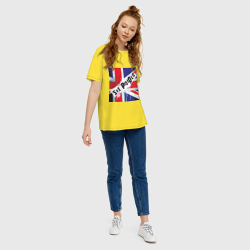 Женская футболка хлопок Oversize Sex Pistols 2, цвет желтый - фото 5