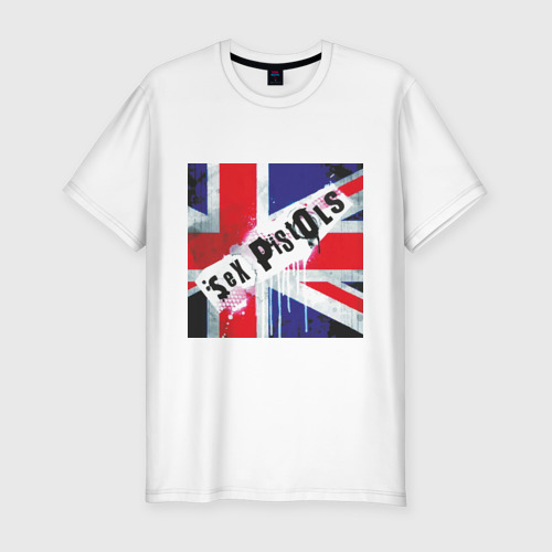 Мужская футболка приталенная из хлопка с принтом Sex Pistols 2, вид спереди №1