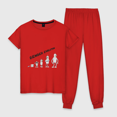 Женская пижама хлопок Bender evolution, цвет красный