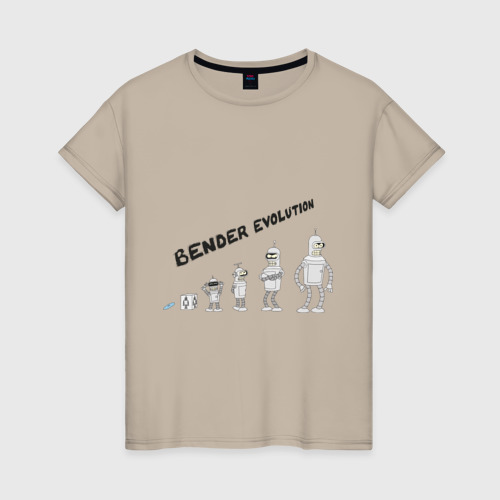 Женская футболка хлопок Bender evolution, цвет миндальный