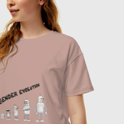 Женская футболка хлопок Oversize Bender evolution - фото 2