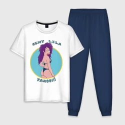 Мужская пижама с белой футболкой хлопок Sexy Lila