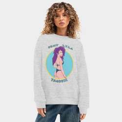 Женский свитшот oversize без начеса хлопок Sexy Lila - фото 2