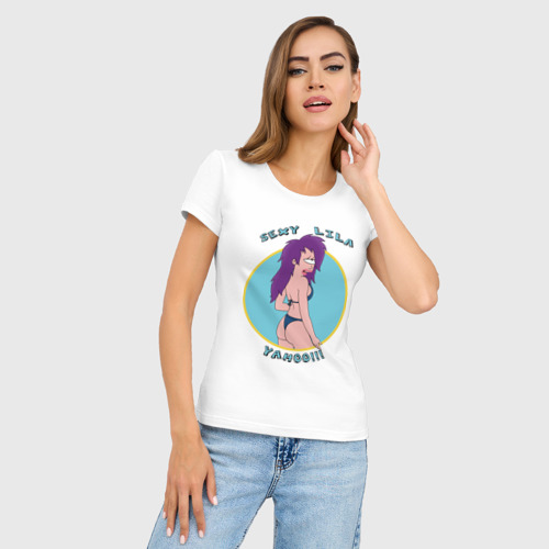Женская футболка хлопок Slim Sexy Lila, цвет белый - фото 3