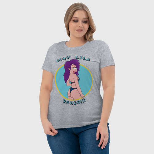 Женская футболка хлопок Sexy Lila, цвет меланж - фото 6