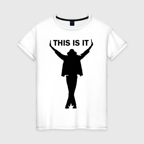 Женская футболка хлопок Майкл Джексон - This is it, цвет белый