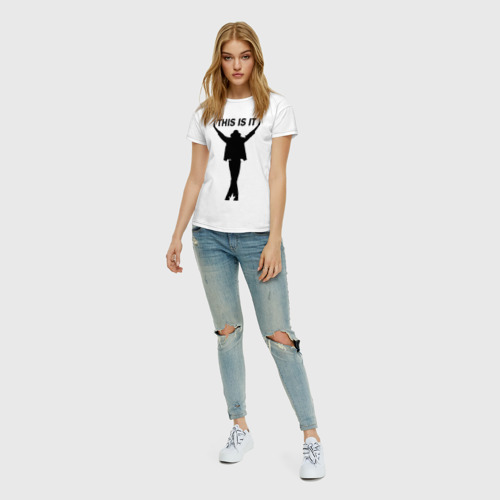 Женская футболка хлопок Майкл Джексон - This is it, цвет белый - фото 5