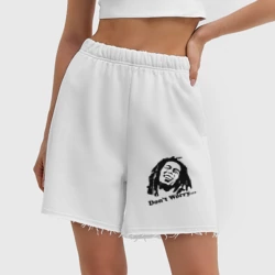 Женские шорты oversize футер хлопок Bob marley-don\'t worry - фото 2