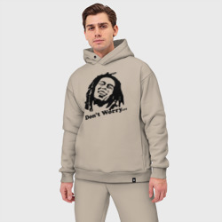 Мужской костюм oversize хлопок Bob marley-don\'t worry - фото 2