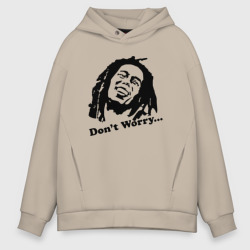 Мужское худи Oversize хлопок Bob marley-don\'t worry