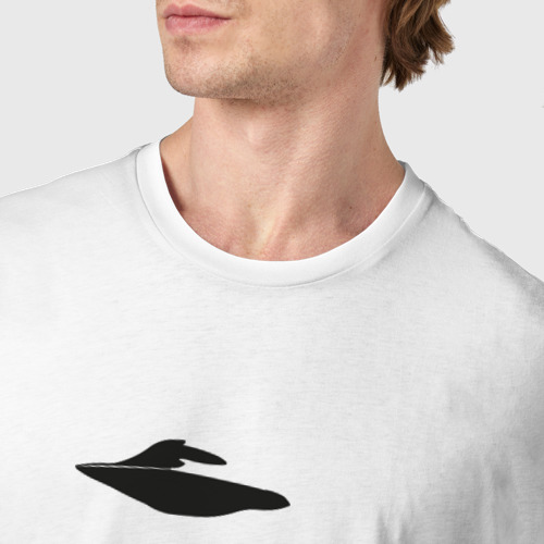 Мужская футболка хлопок НЛО существет, цвет белый - фото 6