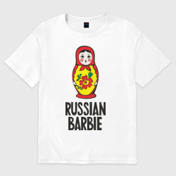 Женская футболка хлопок Oversize Russian Barbie